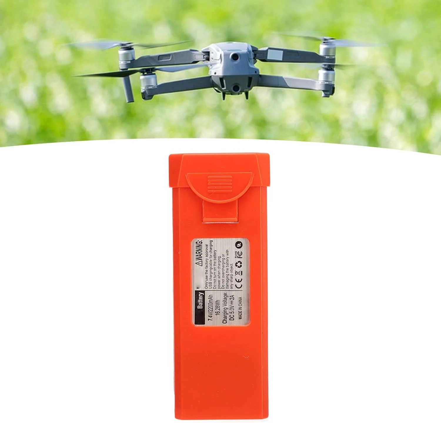 باتری لیتیومی 7.4 ولت 2200 میلی آمپر ساعت برای کوادکوپتر LYERC L900 PRO SE (نارنجی)