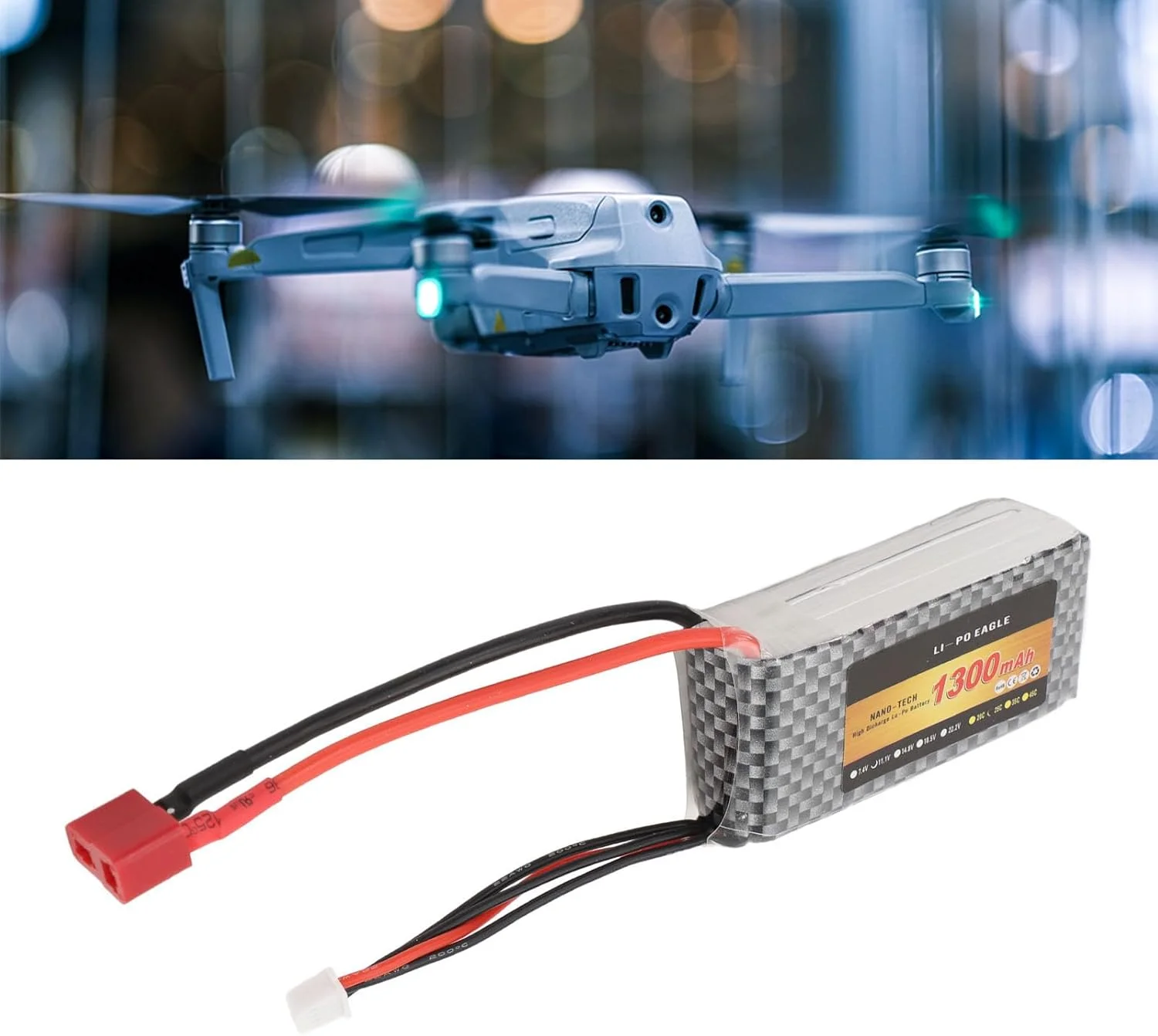 باتری لیتیومی Cryfokt، باتری لیپو 3s 11.1V RC با عمر طولانی کانکتور 25CT برای پهپاد FPV و هلیکوپتر