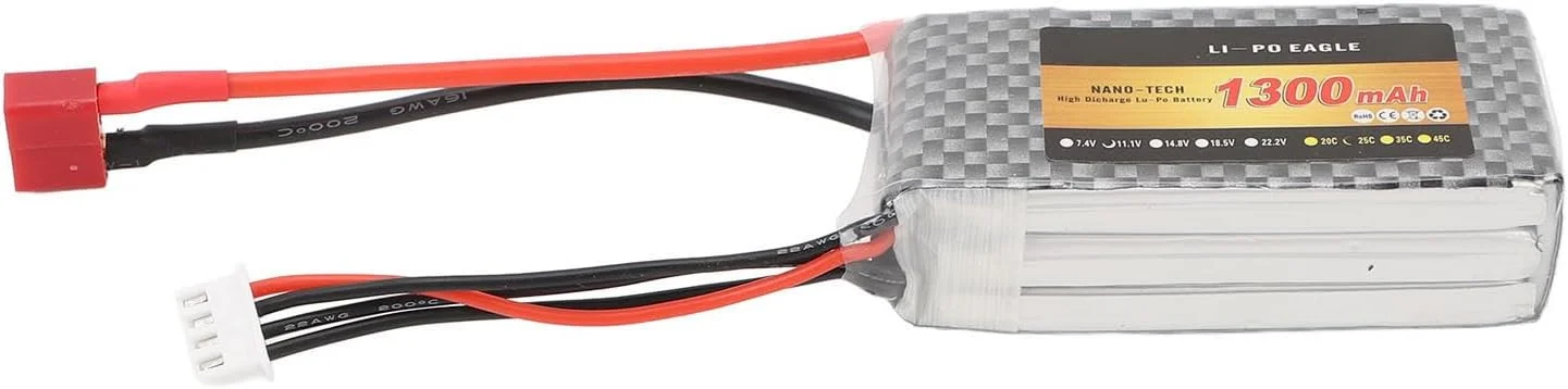 باتری لیتیومی Cryfokt، باتری لیپو 3s 11.1V RC با عمر طولانی کانکتور 25CT برای پهپاد FPV و هلیکوپتر