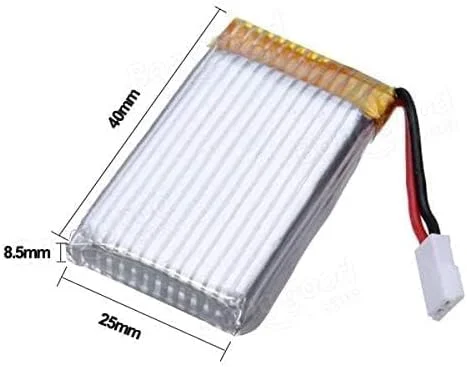 باتری لیتیوم پلیمری 600 میلی آمپر 3.7 ولت برای مدل های سازگار هلیکوپتر، کوادکوپتر و پهپاد