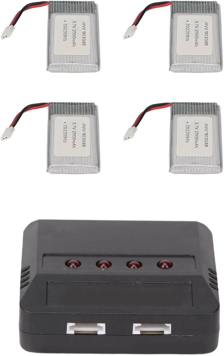 4 عدد باتری جایگزین کوادکوپتر RC مدل 903048 3.7V 2000mAh مناسب برای کوادکوپترهای KY601S H11D H11C RC 4 عدد باتری جایگزین کوادکوپتر RC مدل 903048 3.7V 2000mAh مناسب برای کوادکوپترهای KY601S H11D H11C RC