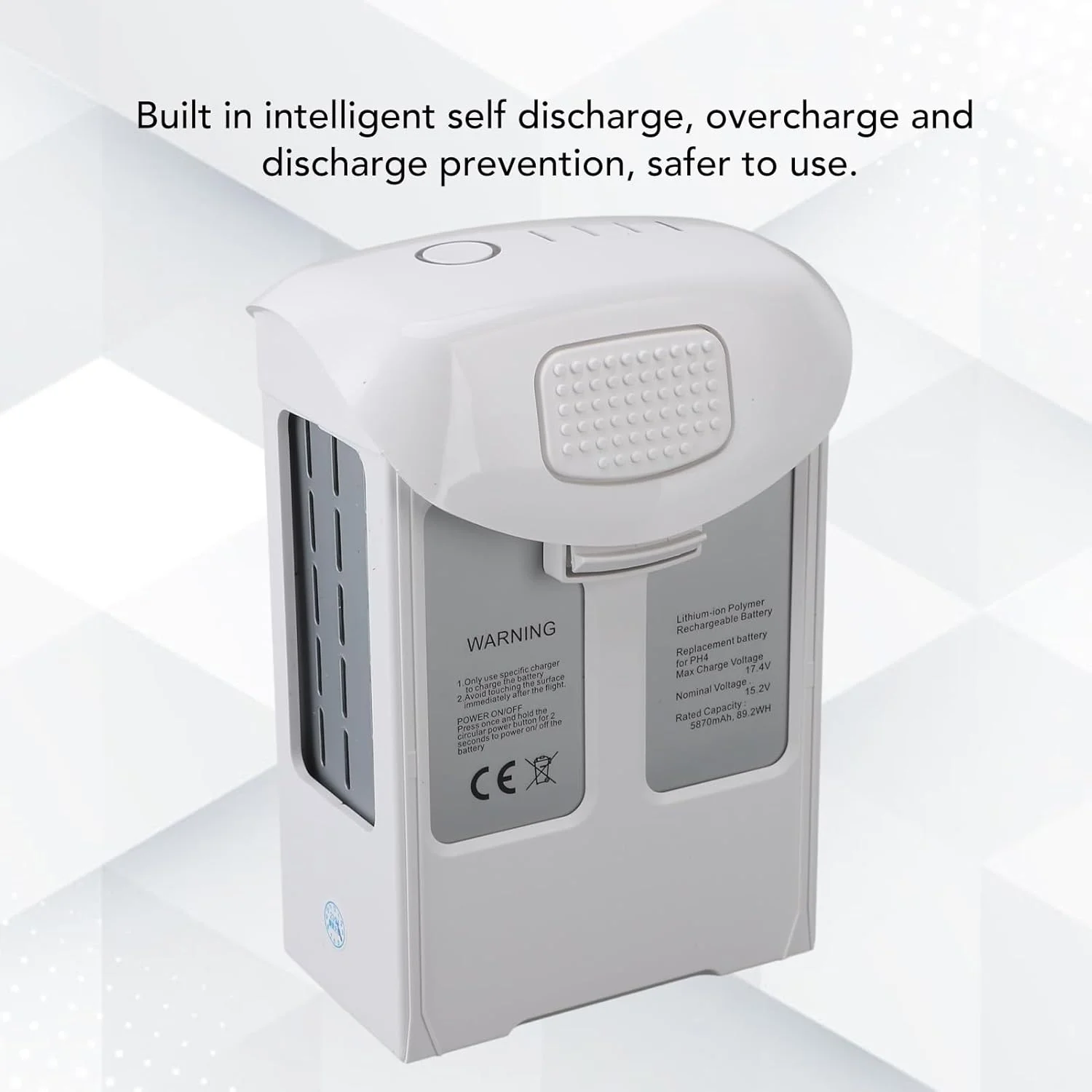 باتری ۵۸۷۰ میلی آمپر ساعتی برای پهپادهای سری Phantom 4 Pro, 4A, 4P Plus, 4 Pro V2.0, RTK Multi Spectrum، باتری جایگزین ۱۵.۲ ولت با قابلیت اتصال به برنامه و لوازم جانبی پهپاد