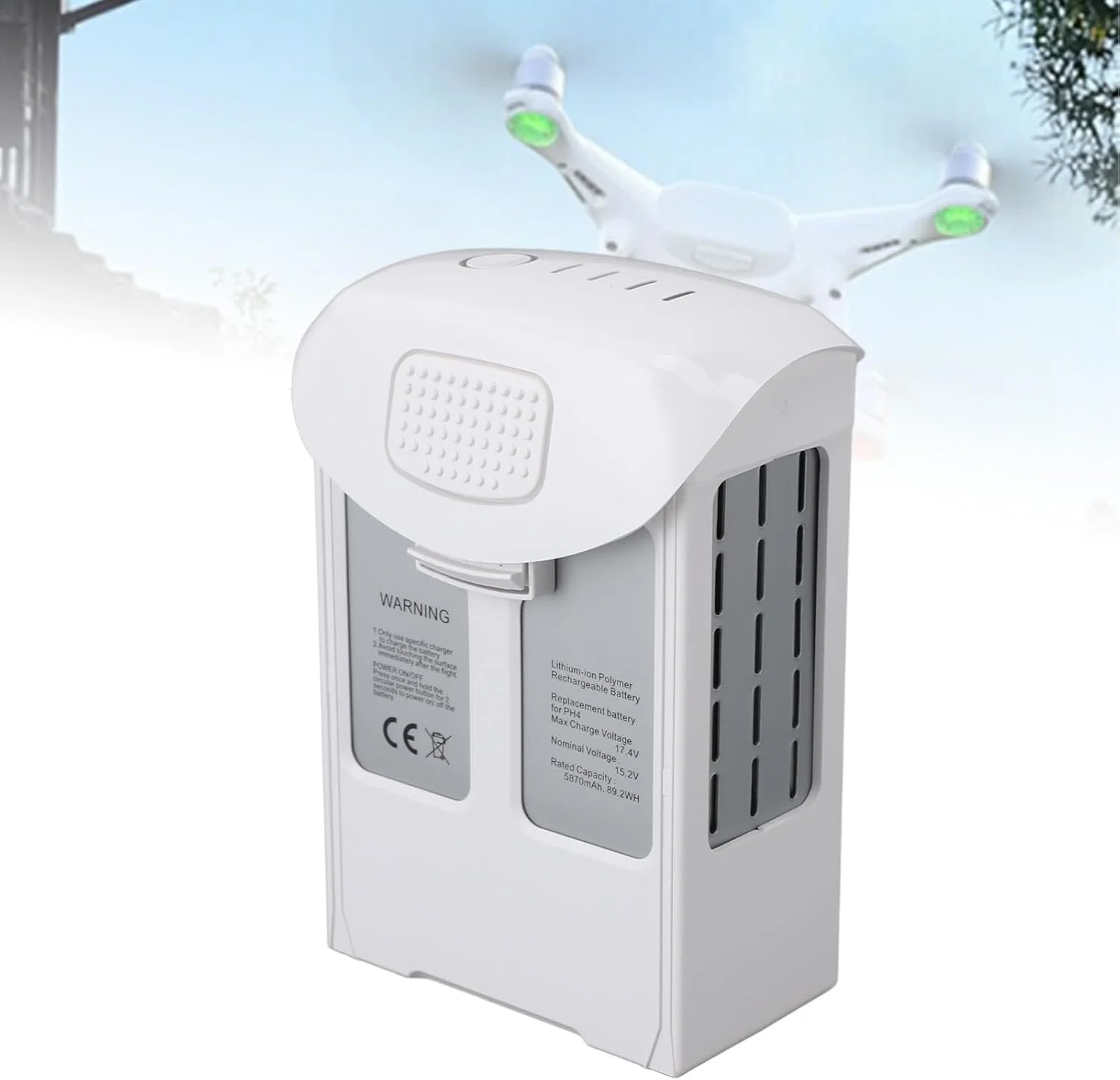 باتری ۵۸۷۰ میلی آمپر ساعتی برای پهپادهای سری Phantom 4 Pro, 4A, 4P Plus, 4 Pro V2.0, RTK Multi Spectrum، باتری جایگزین ۱۵.۲ ولت با قابلیت اتصال به برنامه و لوازم جانبی پهپاد