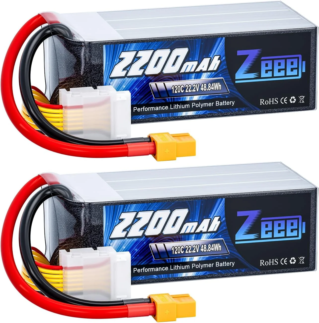 باتری لیتیوم پلیمری 6 سل Zeee با ظرفیت 2200mAh و ولتاژ 22.2V و نرخ تخلیه 120C، بدنه نرم و کانکتور XT60 مناسب برای هواپیما، هلیکوپتر، ماشین، کامیون، تانک، کوادکوپتر و سرگرمی های مسابقه ای (2 عدد) باتری لیتیوم پلیمری 6 سل Zeee با ظرفیت 2200mAh و ولتاژ 22.2V و نرخ تخلیه 120C، بدنه نرم و کانکتور XT60 مناسب برای هواپیما، هلیکوپتر، ماشین، کامیون، تانک، کوادکوپتر و سرگرمی های مسابقه ای (2 عدد)