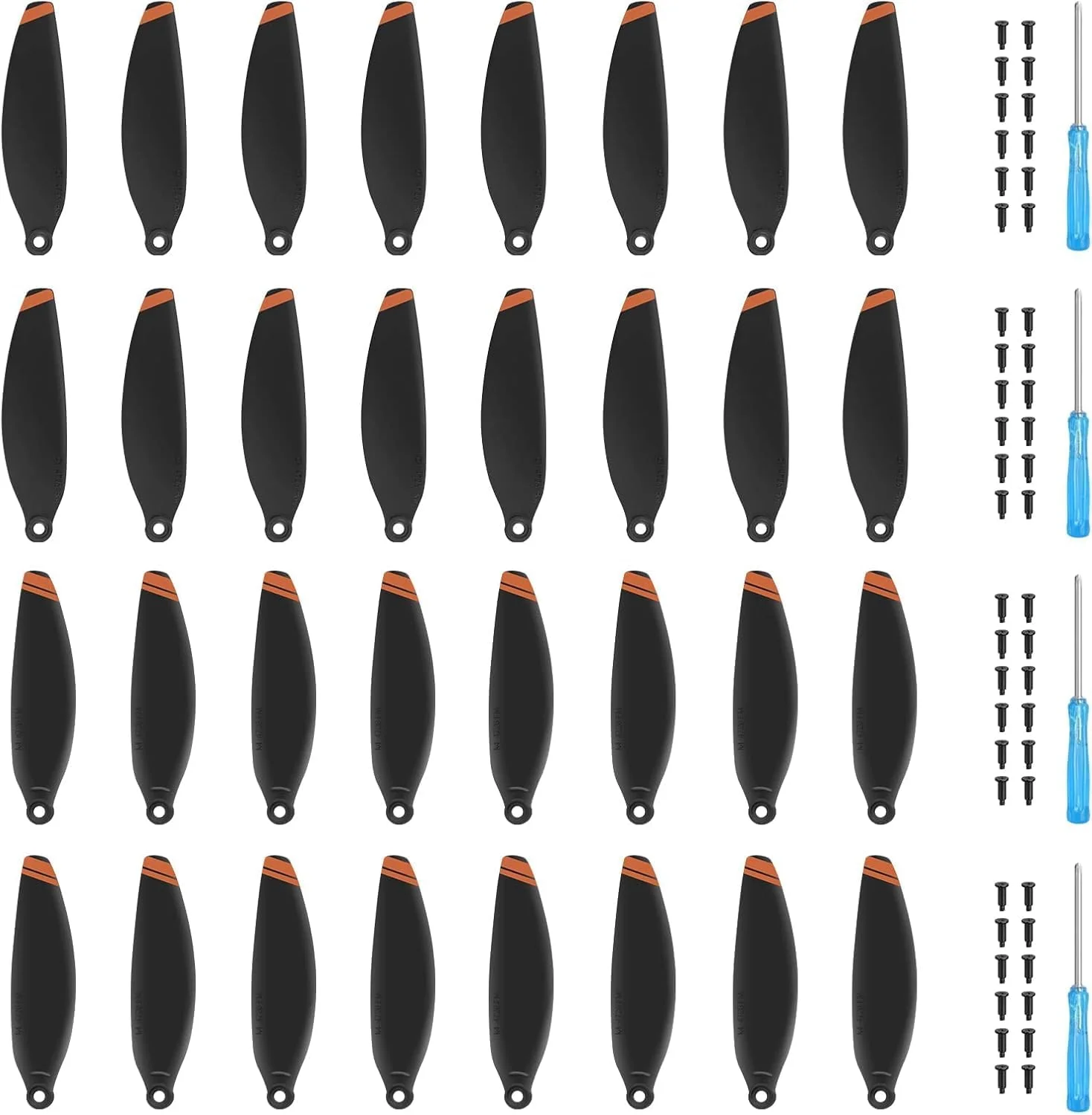 پروانه برای DJI Mini 4K/Mini 2 SE/Mini 2/Mini SE، پره‌های جایگزین پروانه، لوازم جانبی کم صدا برای DJI Mini 4K 2 SE، لوازم جانبی پهپاد، پیچ گوشتی و پیچ 32 عددی