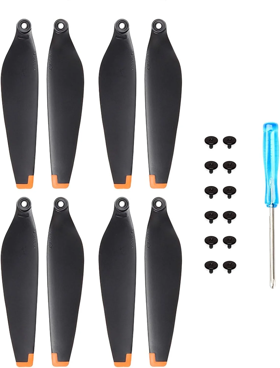 ۳۲ عدد پروانه برای DJI Mini 4 Pro/Mini 3 Pro - پرههای جایگزین کم صدا به همراه پیچ گوشتی و پیچ های مخصوص - نوک نارنجی ۳۲ عدد پروانه برای DJI Mini 4 Pro/Mini 3 Pro - پرههای جایگزین کم صدا به همراه پیچ گوشتی و پیچ های مخصوص - نوک نارنجی