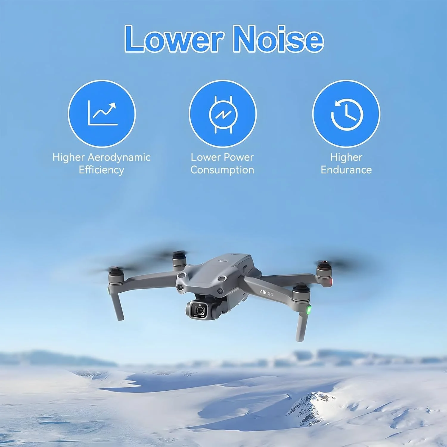 پروانه های جایگزین ملخ های کم صدا برای DJI Mavic Air 2/Air 2s، لوازم جانبی پهپاد DJI Mavic Air 2/Air 2s، 8 عدد نوک نقره ای