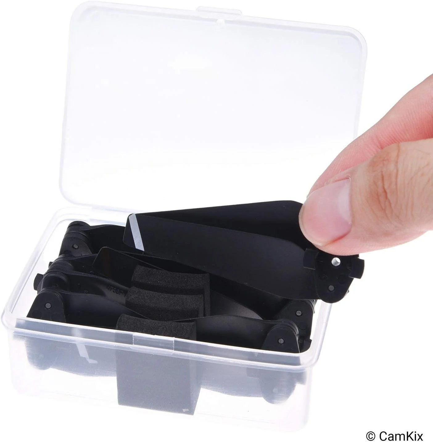 پروانه های جایگزین CamKix برای DJI Spark - 2 ست (8 پره) - همراه با جعبه نگهداری مناسب - بال های تاشو با رهاسازی سریع - طراحی تست شده پرواز - لوازم جانبی ضروری برای پهپاد DJI Spark شما