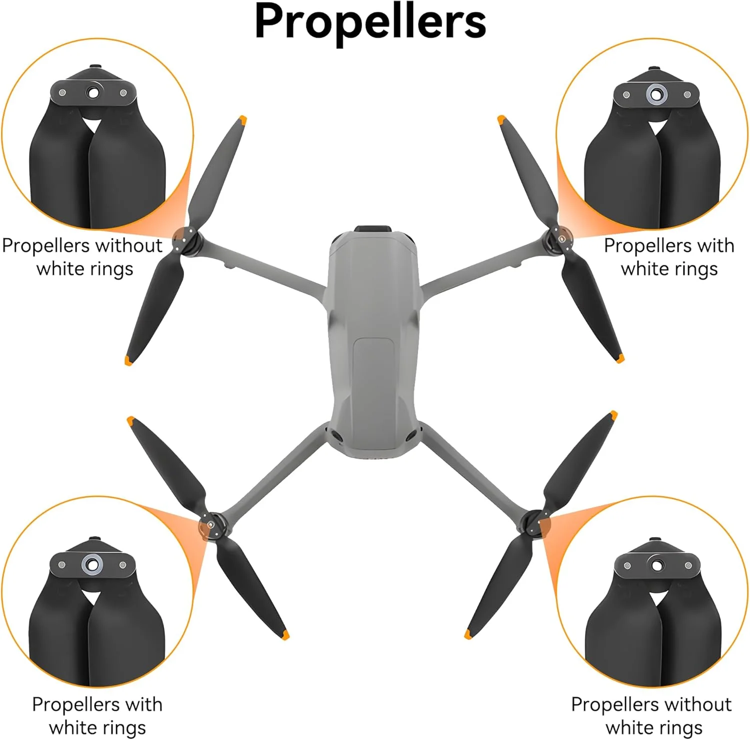 پروانه های کوادکوپتر DJI Air 3S - مجموعه لوازم جانبی 4 عددی با محافظ پروانه، پایه فرود و ملخ های کم صدا برای بسته های لوازم جانبی کوادکوپتر DJI Air 3/Air 3S (بدون کوادکوپتر)