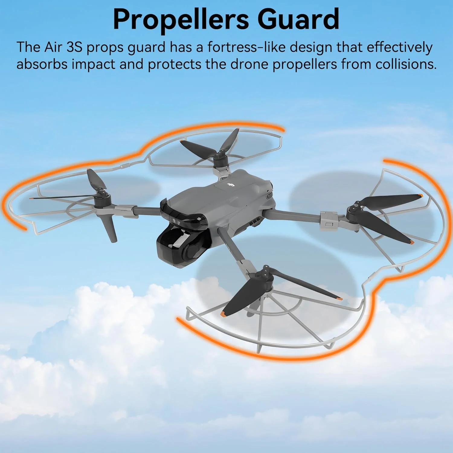 پروانه های کوادکوپتر DJI Air 3S - مجموعه لوازم جانبی 4 عددی با محافظ پروانه، پایه فرود و ملخ های کم صدا برای بسته های لوازم جانبی کوادکوپتر DJI Air 3/Air 3S (بدون کوادکوپتر)