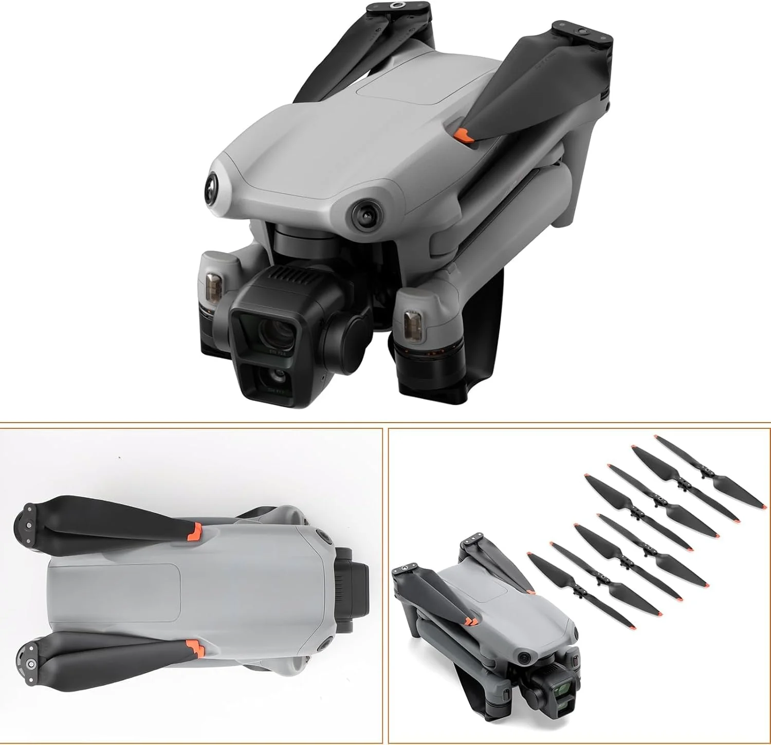 ملخ های DJI Air 3، ۸ عدد، نارنجی، کم صدا و پایدار، طراحی رهاسازی سریع ملخ های DJI Air 3، ۸ عدد، نارنجی، کم صدا و پایدار، طراحی رهاسازی سریع