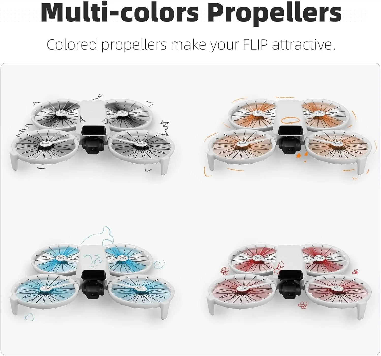 پروانه های رنگی BTG 4022F برای لوازم جانبی کوادکوپتر DJI، ملخ های جایگزین (نارنجی)