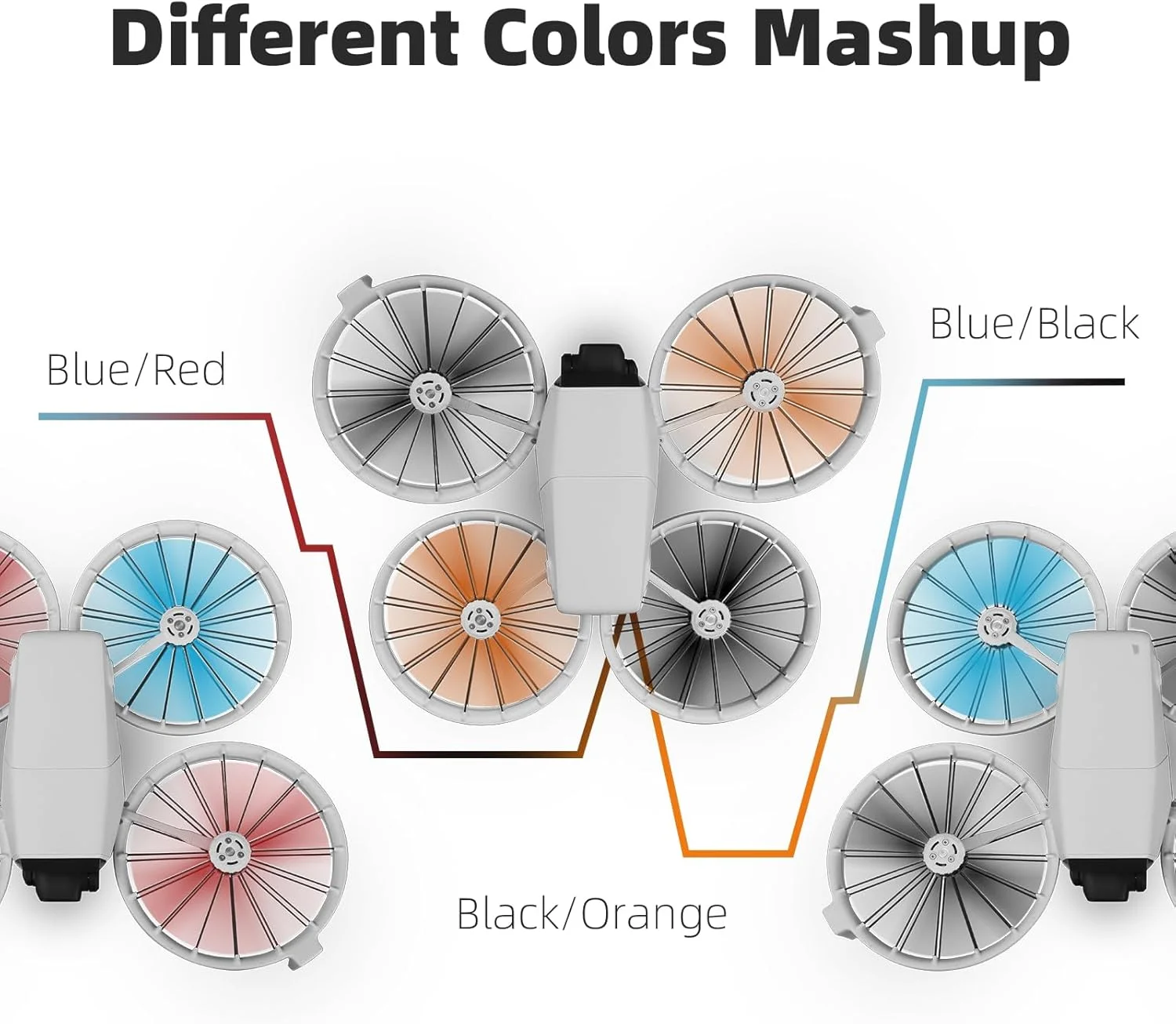 پروانه های رنگی BTG 4022F برای لوازم جانبی کوادکوپتر DJI، ملخ های جایگزین (نارنجی)