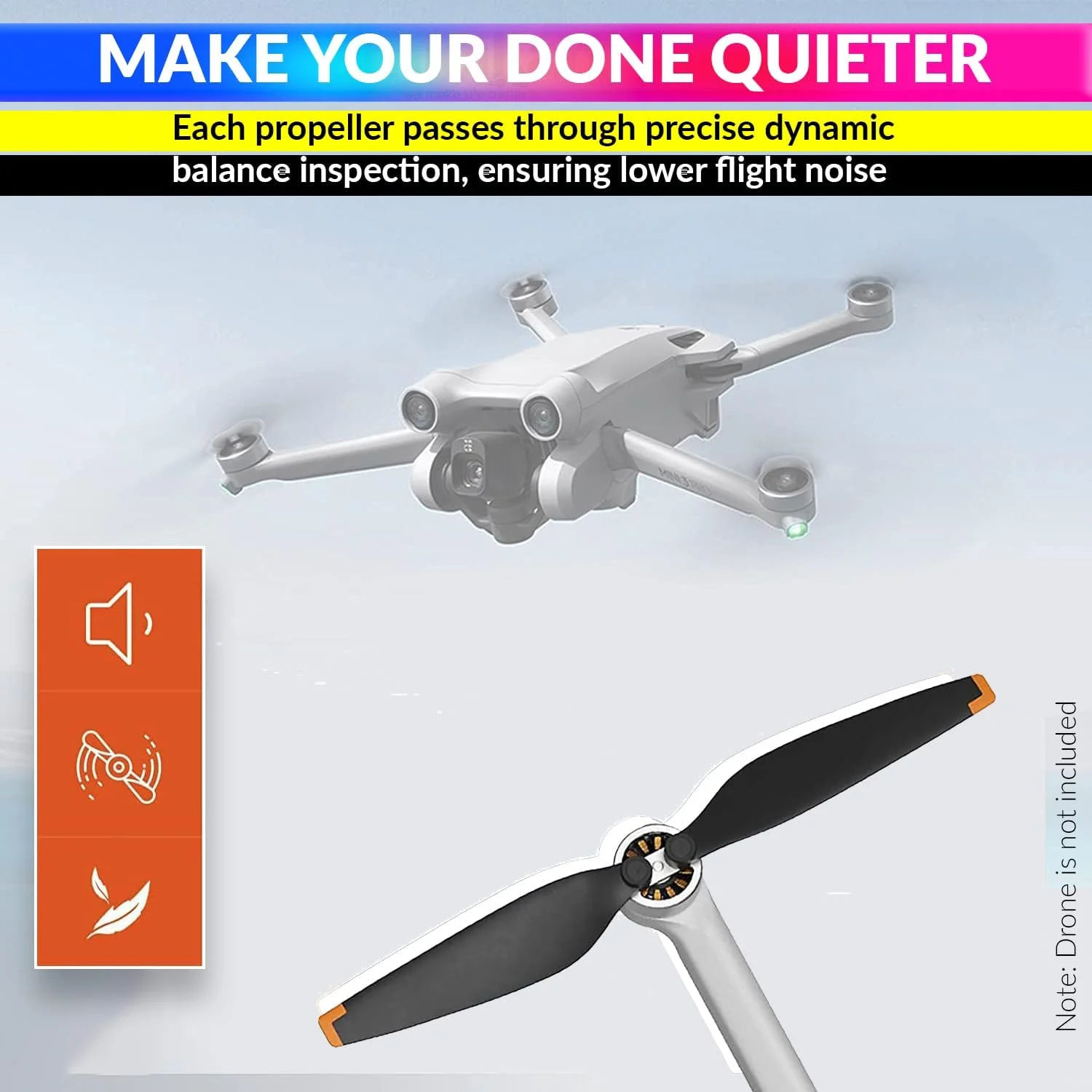 پروانه های کوادکوپتر DJI Mini 3 Pro مدل amiciCare، بال های جایگزین کم صدا، دو رنگ و سبک وزن