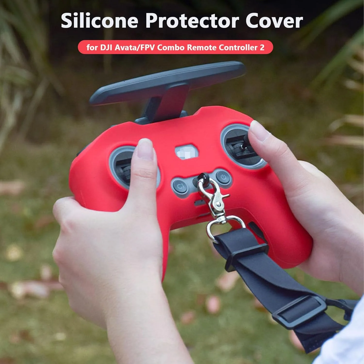 محافظ سیلیکونی با بند قابل تنظیم سازگار با کنترلر از راه دور DJI Avata/FPV Combo 2، روکش محافظ دسته و بند برای لوازم جانبی پهپاد FPV/Avata Combo