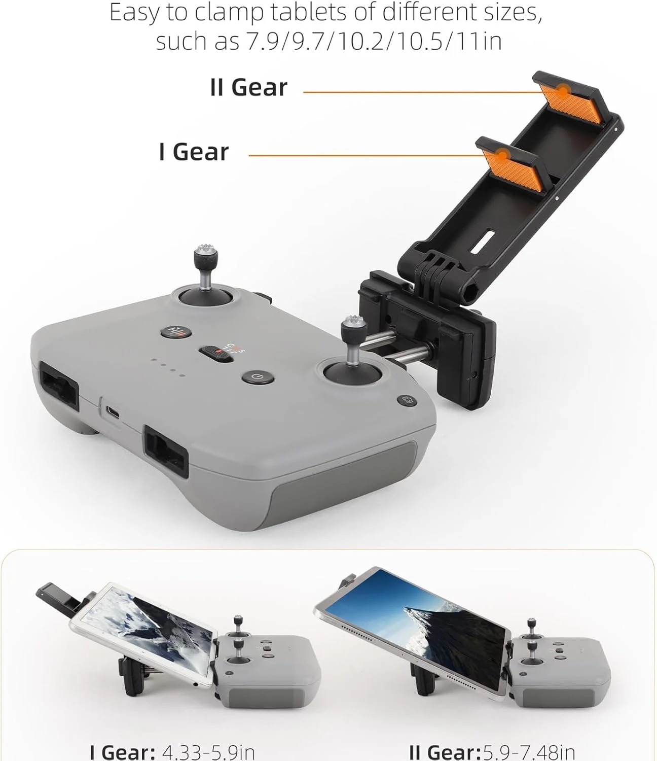 پایه نگهدارنده تبلت قابل تنظیم آزون برای DJI Neo/AIR 3S/Mini 4 Pro، استند تاشو برای کنترل از راه دور DJI RC-N3/N2/N1، 7.9-11 اینچ، لوازم جانبی پهپاد