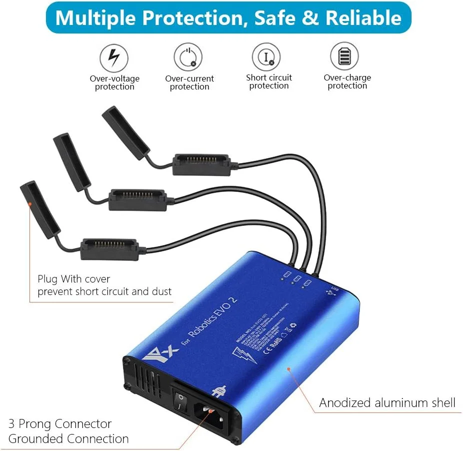 شارژر باتری Hanatora برای Autel Robotics EVO 2, II Pro V2 V3 Enterprise RTK, Dual Drone، هاب شارژ سریع چندگانه موازی شارژر باتری Hanatora برای Autel Robotics EVO 2, II Pro V2 V3 Enterprise RTK, Dual Drone، هاب شارژ سریع چندگانه موازی