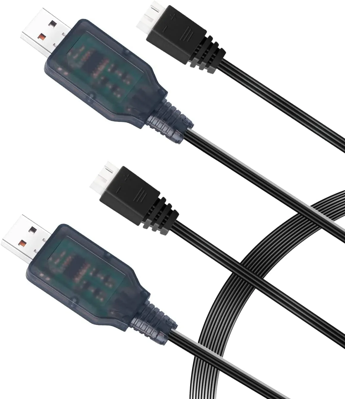 کابل شارژر USB باتری لیتیوم پلیمر 7.4 ولت 2S با کانکتور XH-3P، شارژ سریع 1 آمپر برای ماشین کنترلی SCX24، کامیون، صخره نورد، پهپاد FPV، هواپیما، قایق، کوادکوپتر مسابقه ای، هلیکوپتر، گلایدر، پهپاد، 2 عدد