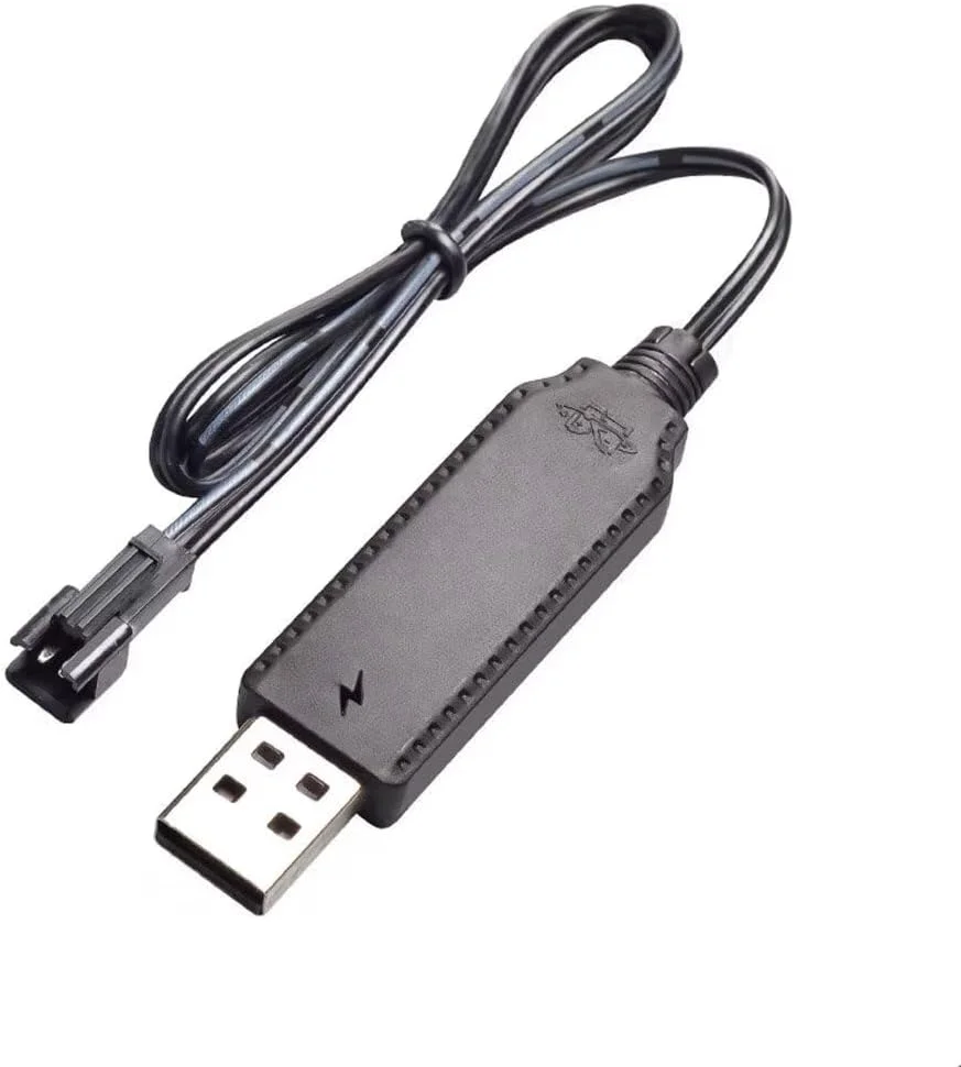 کابل شارژر باتری KASTWAVE، سیم شارژ USB، 3.6 ولت 3.7 ولت برای باتری های قابل شارژ LiPo، دوشاخه 2 پین SM، سازگار با اسباب بازی های RC، ماشین ها، کامیون ها، تانک ها، قطارها، قایق ها