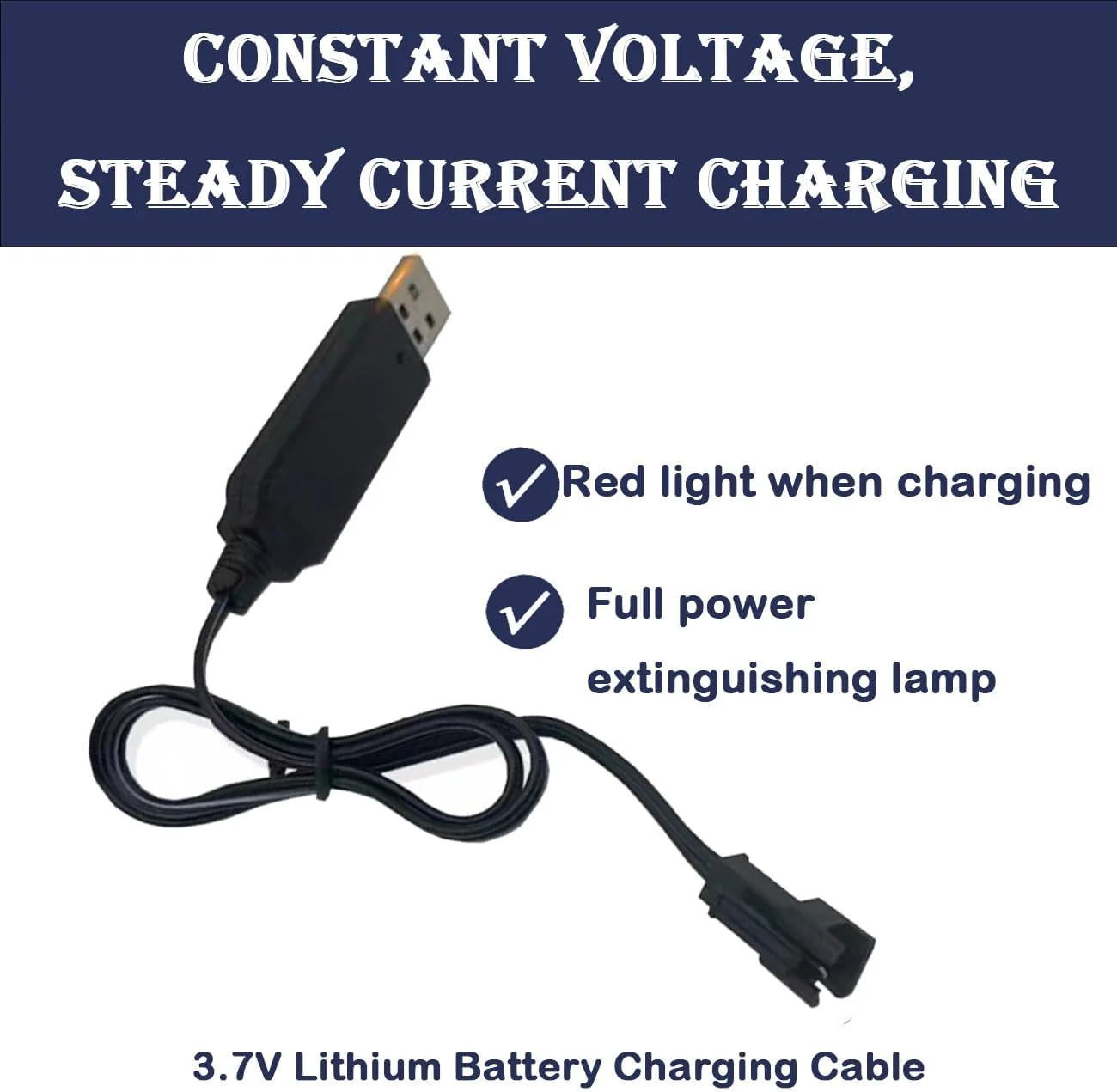 4 عدد شارژر باتری ماشین کنترلی 3.7 ولت، کابل شارژر USB پهپاد برای ماشین کنترلی اسباب بازی کودک، با دوشاخه اتصال SM-2P، کابل شارژ USB باتری لیتیومی برای باتری های NiCd/NiMH/LiPo با نشانگر LED