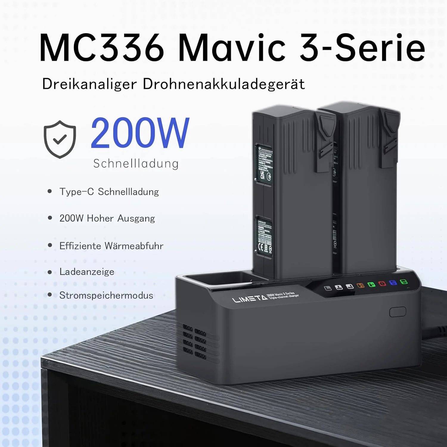 هاب شارژ سریع باتری 200 واتی DJI Mavic 3 Pro، برای پهپادهای DJI Mavic 3/3 Pro/Thermal/Classic، کنترلر RC/N1/N2، سه کاناله موازی، شارژر هاب/خودرو، تخلیه/ذخیره سازی/متعادل سازی باتری/LED