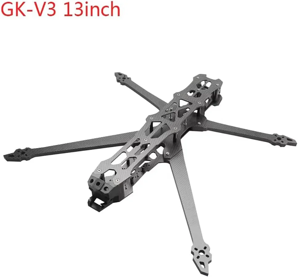 کیت فریم پهپاد فیبر کربنی GK-V3 13 اینچی FPV با فاصله بین دو محور 550 میلی متر برای ملخ 13x9x3 پهپاد مسابقه ای دوربرد RC (1 عدد GK-V3 13 اینچی)
