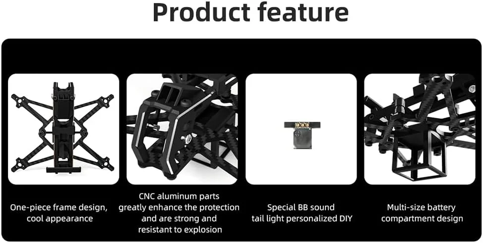 کیت فریم ۲ اینچی HGLRC Draknight برای پهپاد مسابقه ای FPV