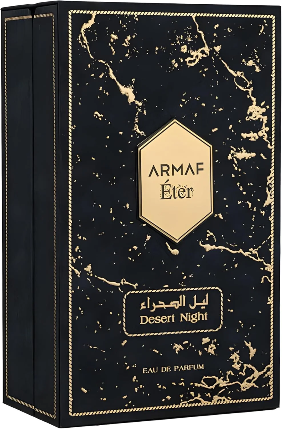 ادکلن آرماف اتر دسرت نایت بلک ادو پرفیوم، عطر زنانه و مردانه 100 میلی لیتر، رایحه کهربا چوبی، ماندگاری طولانی، عطر