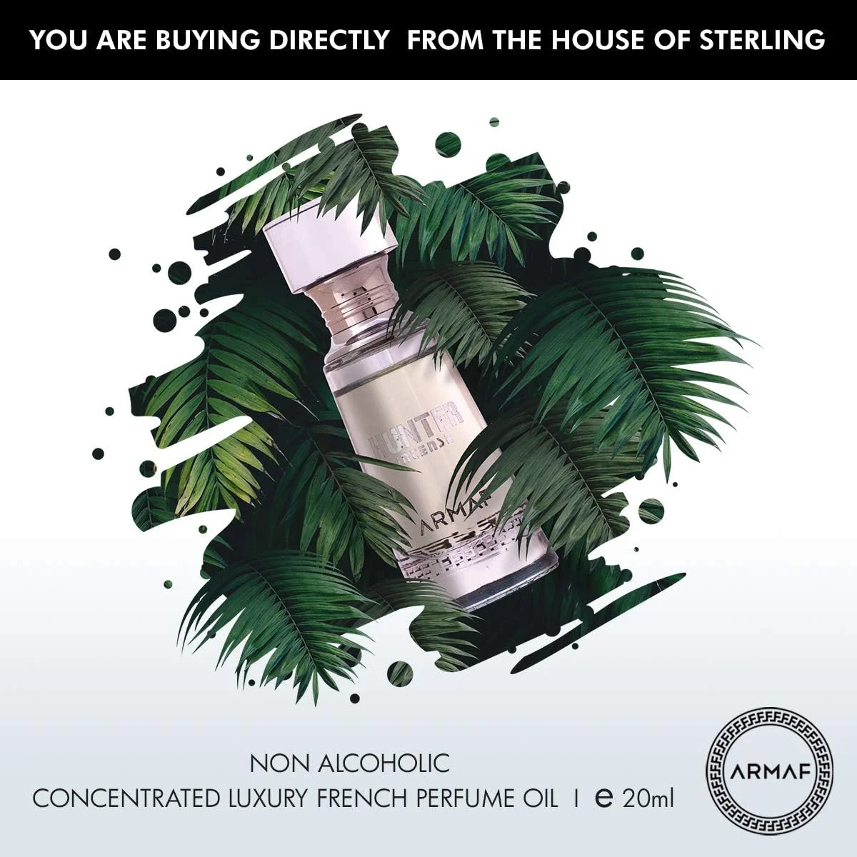 روغن عطر فرانسوی لوکس و غلیظ مردانه آرماف هانتر اینتنس غیر الکلی 20 میلی لیتر