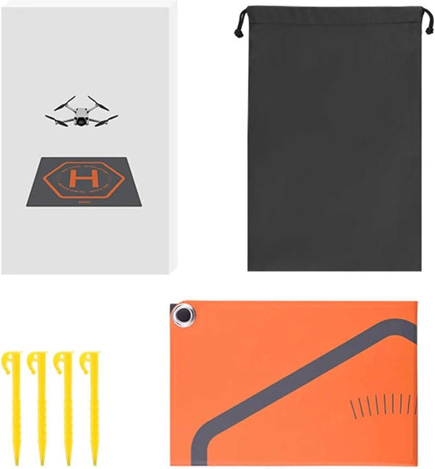 پد فرود پهپاد THE WHITE SHOP، پد فرود دو طرفه ضد آب تاشو سریع بزرگ جهانی، پد هلیکوپتر دو طرفه PU ضد آب تاشو سریع 20 اینچی برای همه پهپادها