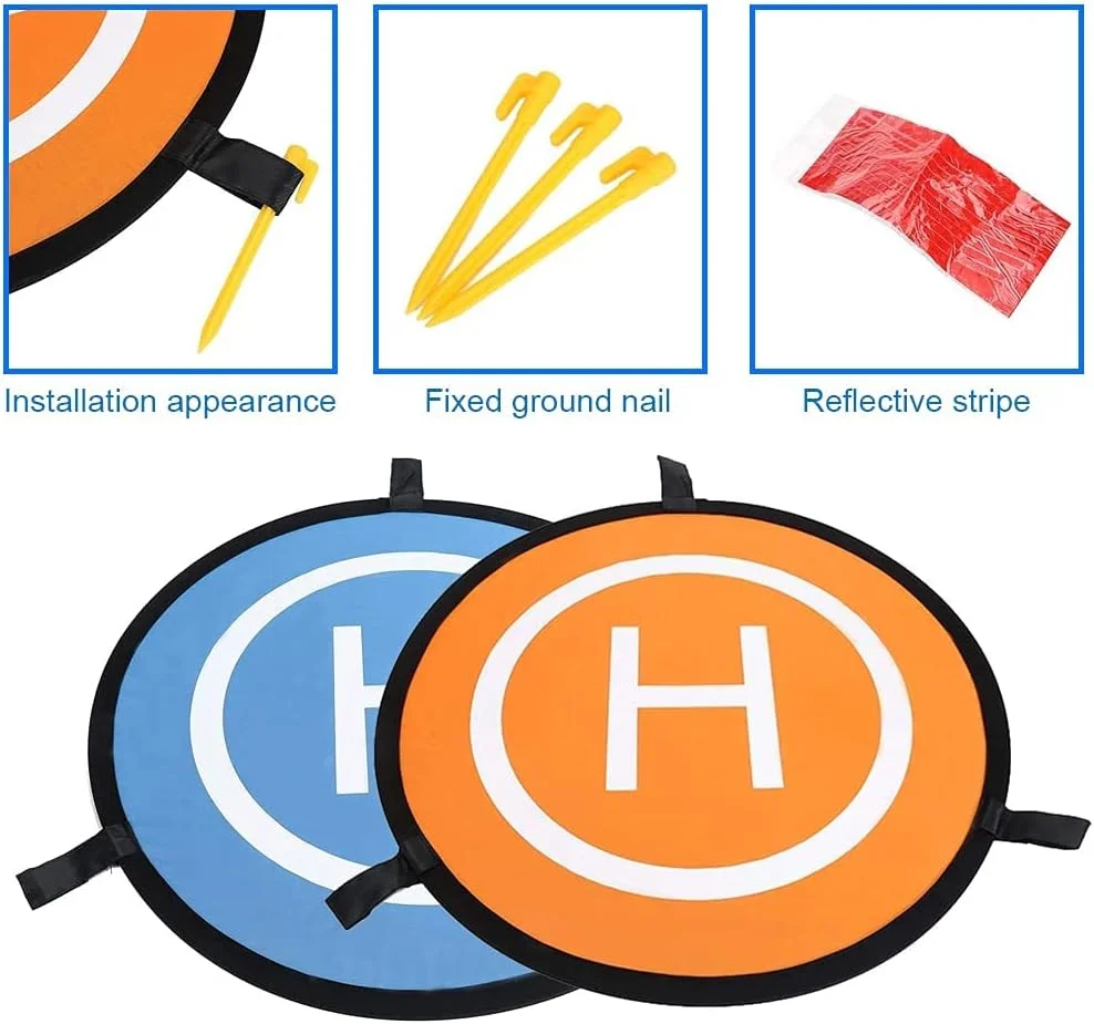 پد فرود جهانی پهپاد، 75 سانتی‌متر، تاشو دو طرفه، ضد آب، با کیف حمل برای پهپادهای RC هلیکوپتر DJI Spark Mavic Pro Phantom 2/3/4 Pro Inspire 2/1 3D