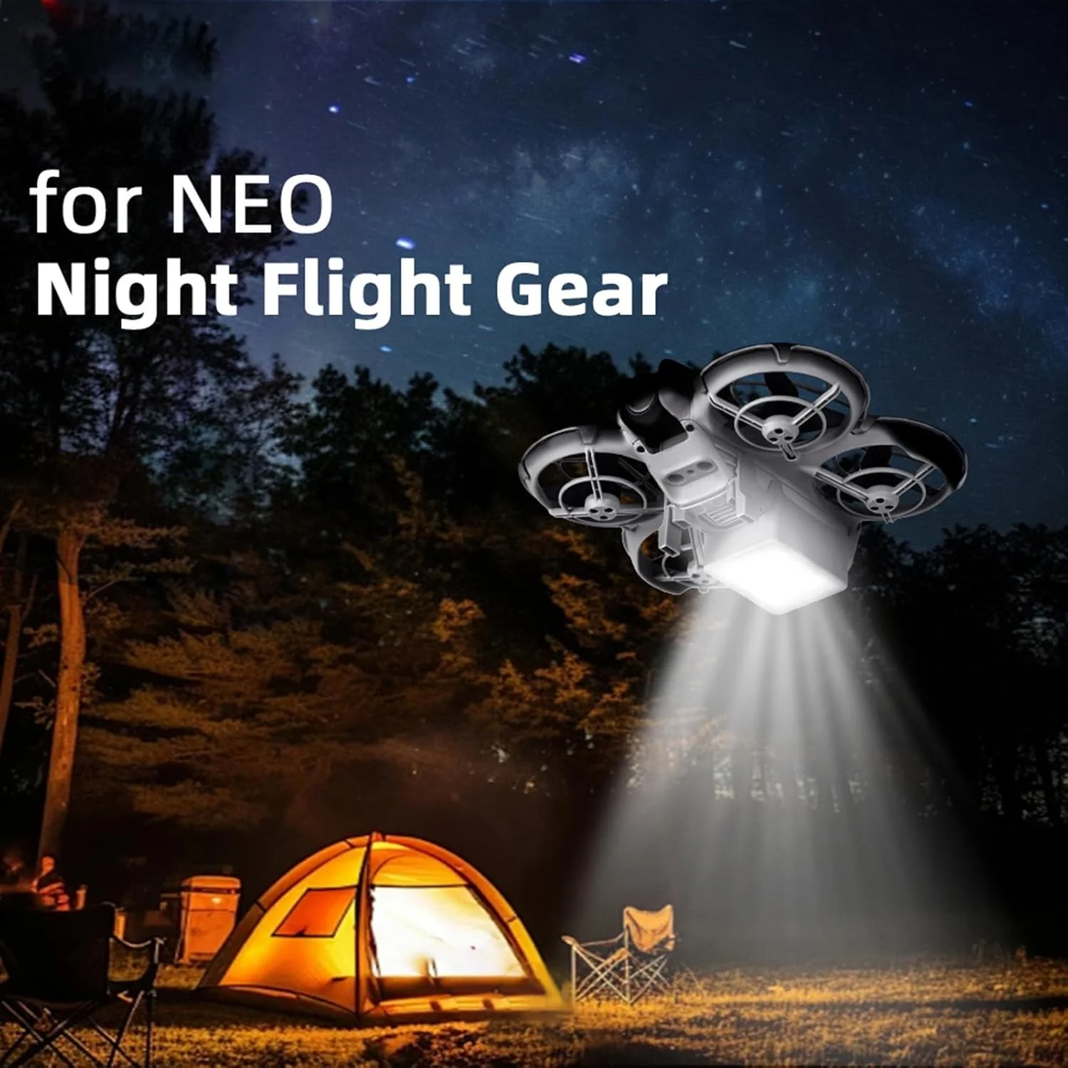 کیت 2 در 1 چراغ LED و پایه فرود برای لوازم جانبی پهپاد DJI Neo، پایه فرود پرواز شبانه، پایه های افزایش ارتفاع، محافظ ضربه گیر - تصویر 2
