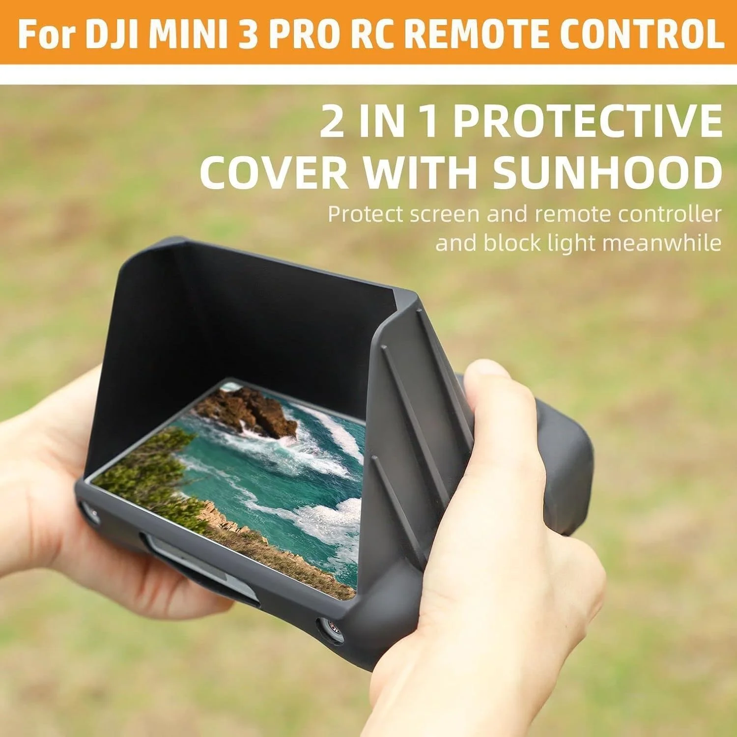 کاور سیلیکونی محافظ ریموت کنترل DJI Mini 3 Pro به همراه آفتابگیر - مشکی