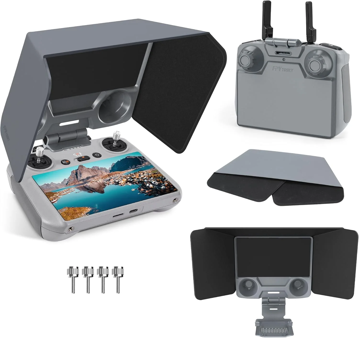 آفتابگیر کنترلر RC 2 مدل FPVtosky برای DJI Mini 4 Pro، محافظ جوی استیک DJI RC 2 برای لوازم جانبی DJI Air 3، محافظ صفحه نمایش کنترلر پهپاد Dji Mini 4 Pro، لوازم جانبی DJI Mini 4 Pro