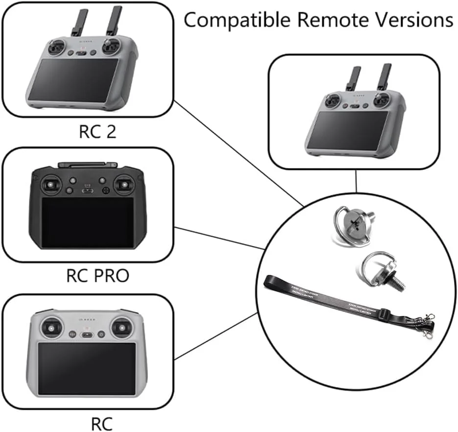بند گردنی با 2 عدد پیچ M4، مناسب برای کنترلرهای DJI RC، سازگار با Mini 4 Pro/Mini 3 Pro، RC 2/RC/RC Pro