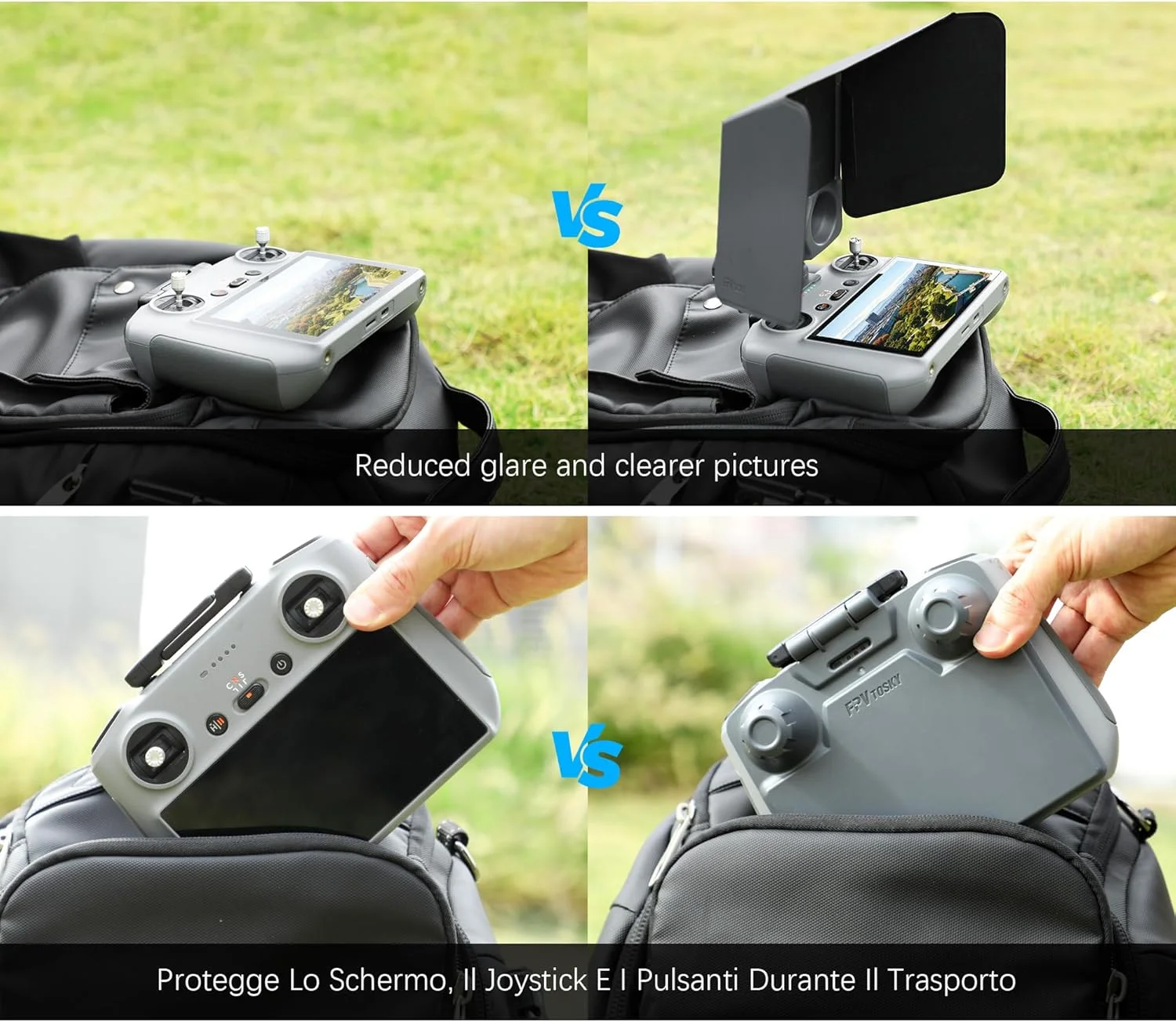 آفتابگیر کنترلر RC 2 مدل FPVtosky برای DJI Mini 4 Pro، محافظ جوی استیک DJI RC 2 برای لوازم جانبی DJI Air 3، محافظ صفحه نمایش کنترلر پهپاد Dji Mini 4 Pro، لوازم جانبی DJI Mini 4 Pro