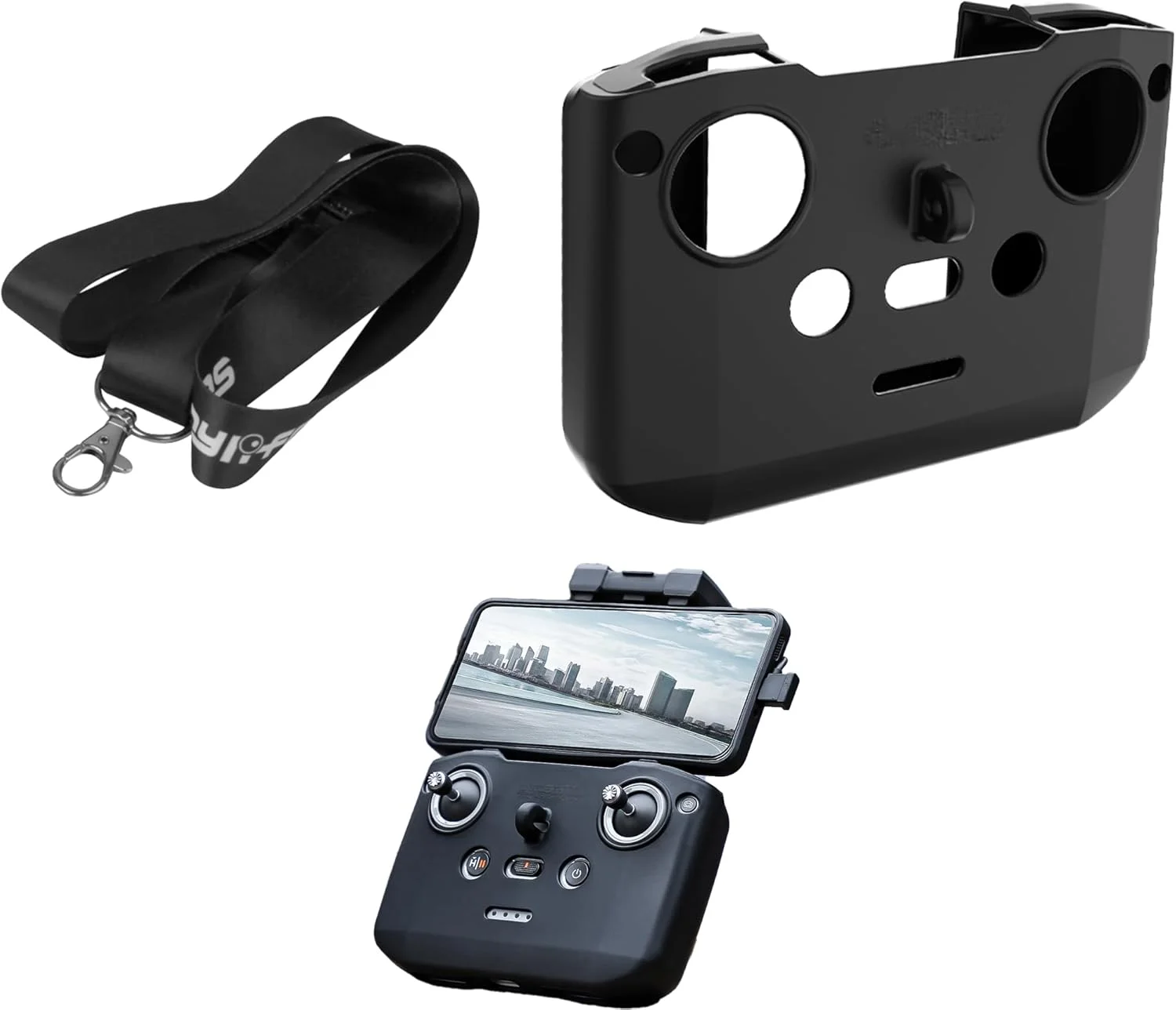 محافظ سیلیکونی و بند کنترلر برای DJI Neo Mini4 Pro مناسب برای RC-N3 2 1، مقاوم در برابر خراش، ضد ضربه و ضد گرد و غبار، لوازم جانبی پهپاد، مشکی