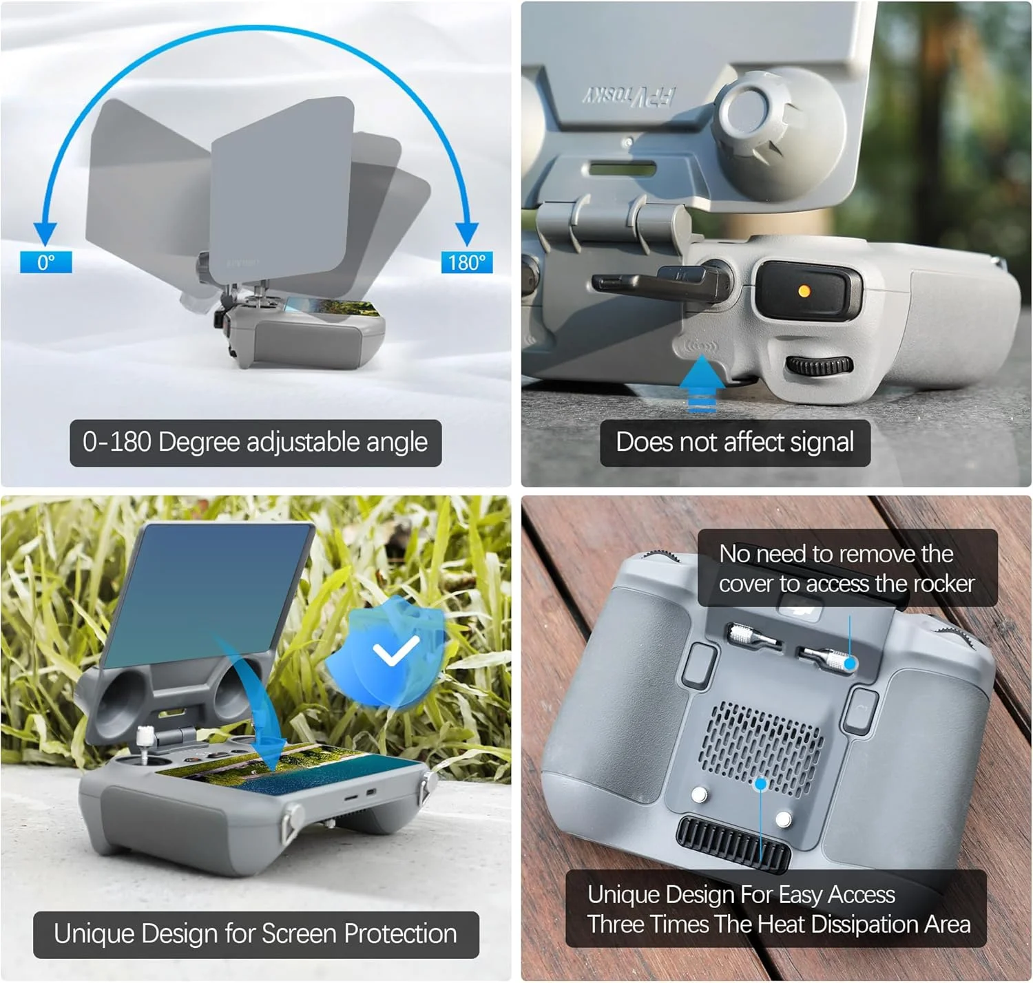 آفتابگیر کنترلر RC 2 مدل FPVtosky برای DJI Mini 4 Pro، محافظ جوی استیک DJI RC 2 برای لوازم جانبی DJI Air 3، محافظ صفحه نمایش کنترلر پهپاد Dji Mini 4 Pro، لوازم جانبی DJI Mini 4 Pro