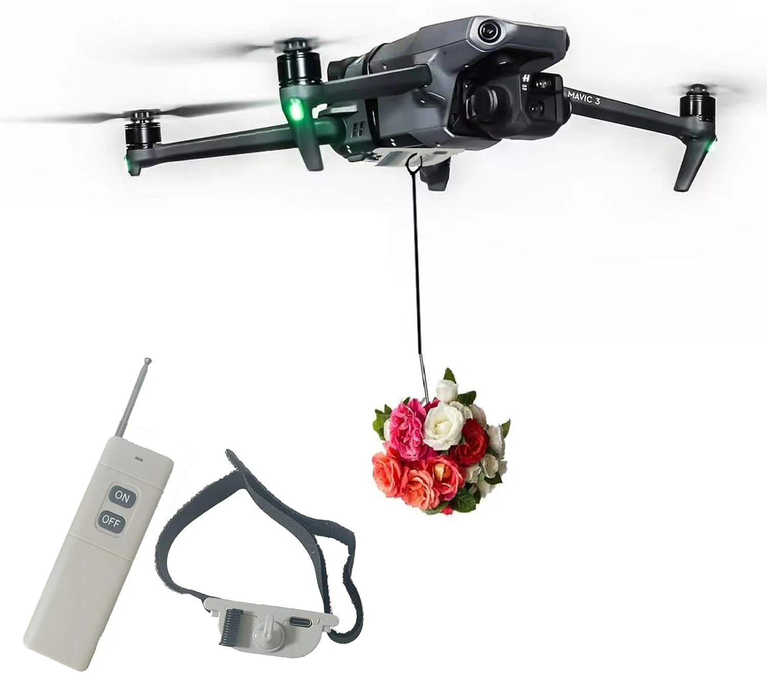 سیستم رهاسازی محموله هوایی پهپاد، گیره بار، رهاکننده طعمه ماهی برای DJI mavic mini3/mini2 /Air2/Air2S/Air3/Mavic 3/Mavic 2 /spark/Mavic (دستگاه رهاسازی)