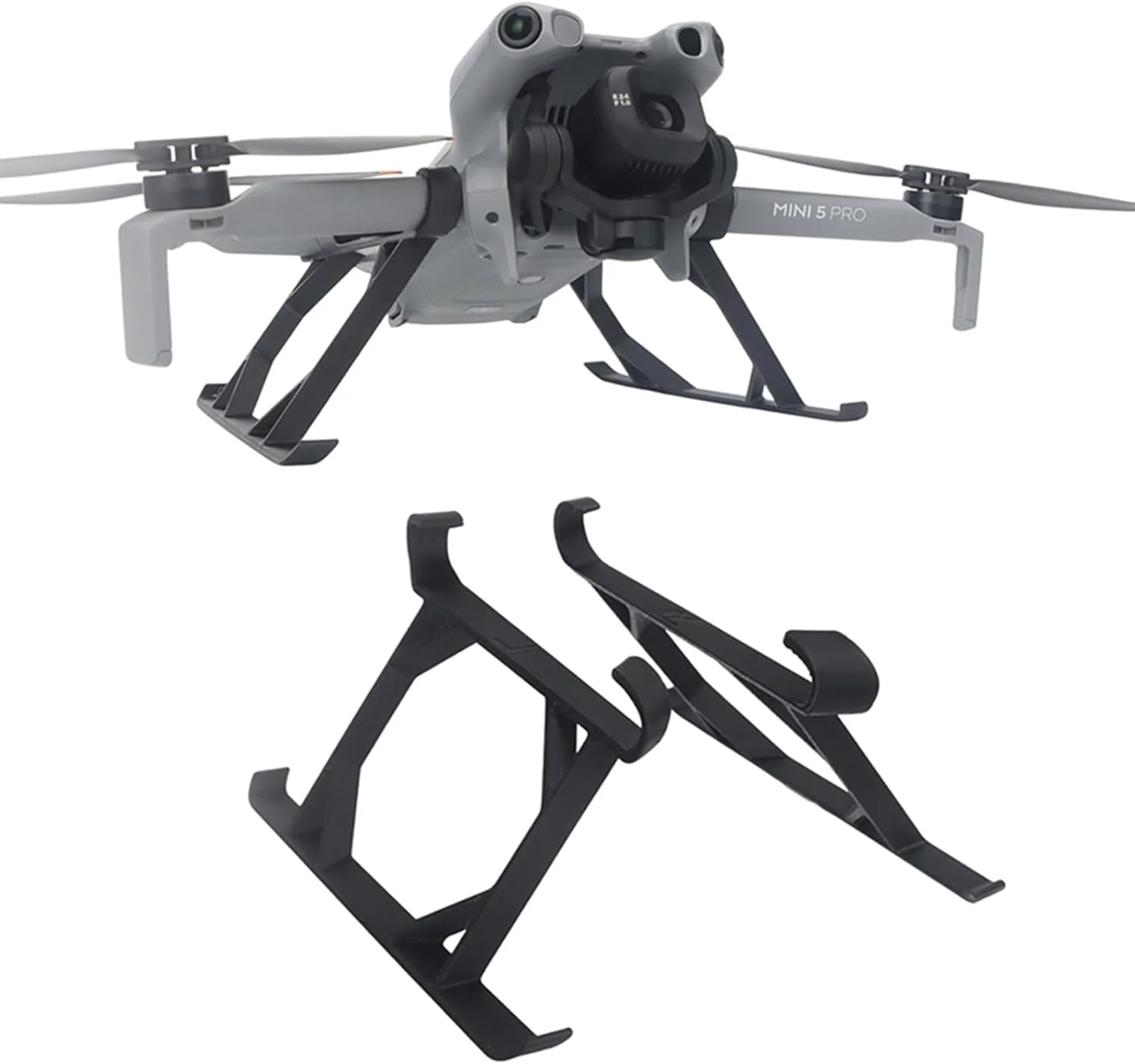 پایه فرود برای لوازم جانبی پهپاد DJI Mini 5 Pro، کیت پایه سه پایه افزایش ارتفاع 25 میلی متری پایه های فرود توسعه یافته سازگار با براکت محافظ پهپاد DJI Mini 5 Pro