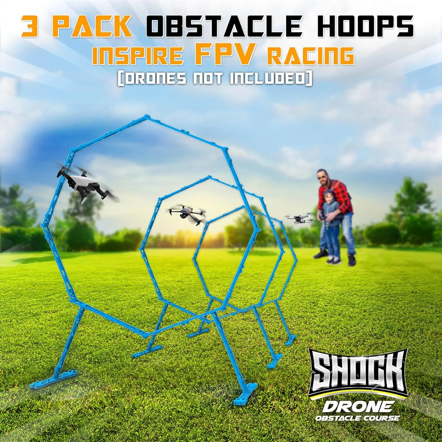 حلقه های موانع مسابقه پهپاد (پهپادها شامل نمی شوند)