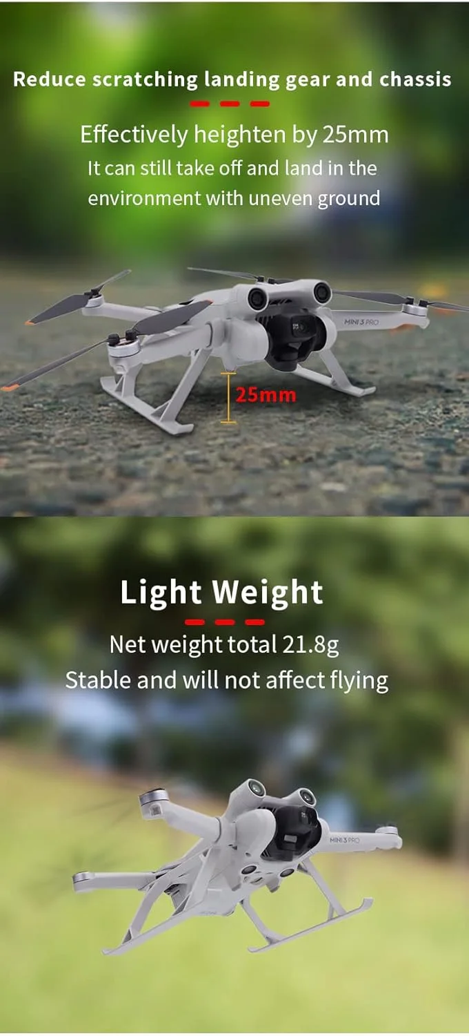 پایه فرود برای DJI Mini 3 PRO، لوازم جانبی پهپاد، پایه افزایش ارتفاع با رهاسازی سریع، پایه سه پایه افزایش یافته