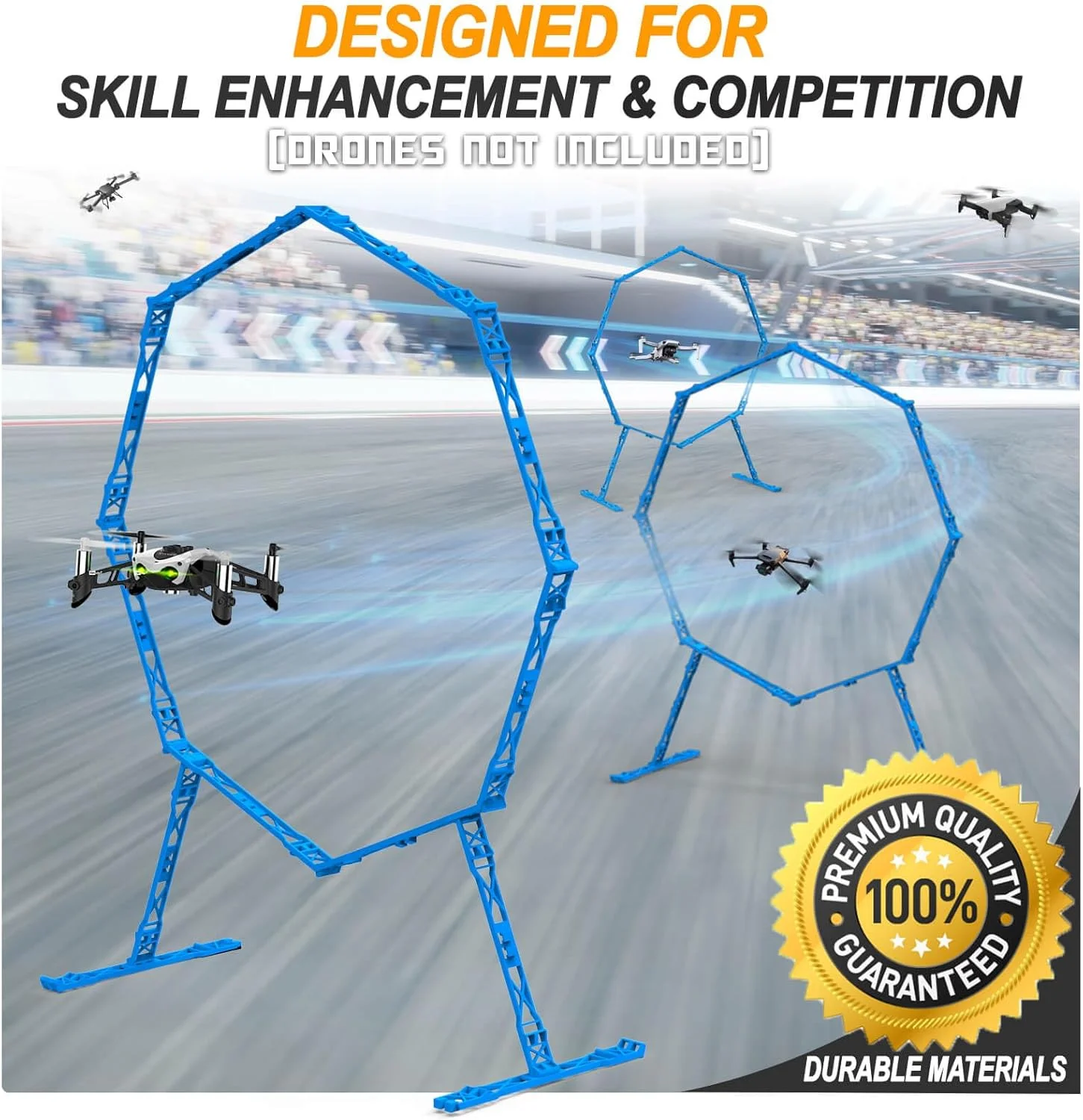 حلقه های موانع مسابقه پهپاد (پهپادها شامل نمی شوند)