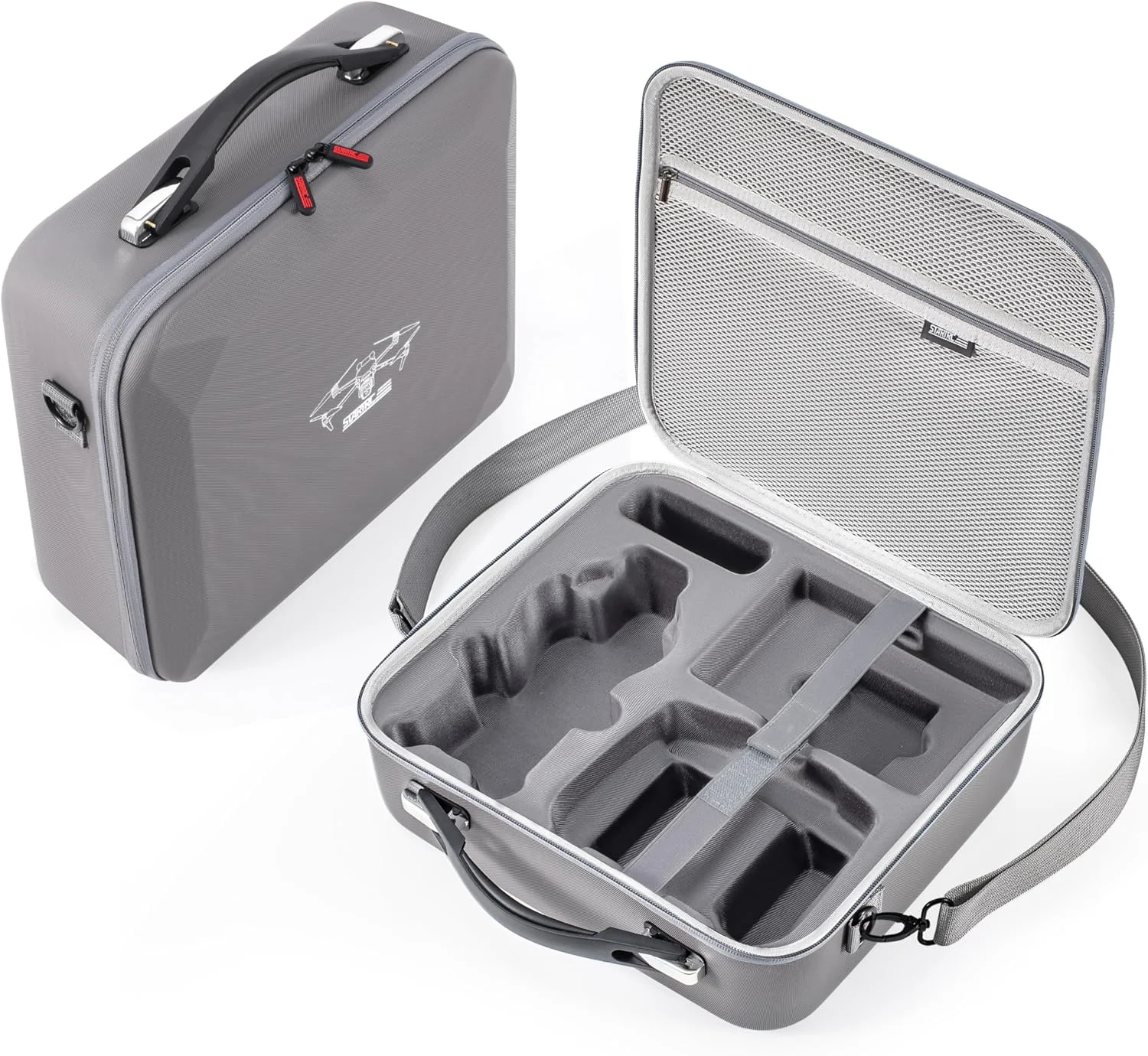 کیف حمل STARTRC Air 3S، کیف مسافرتی قابل حمل برای DJI Air 3S، کنترلر RC2/RC/RC-N3/N2، هاب شارژ باتری، خاکستری، بدنه ترکیبی