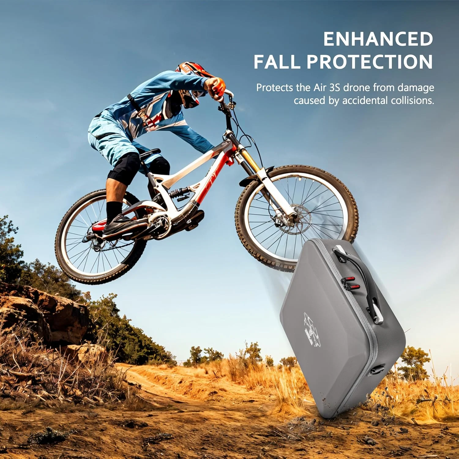 کیف حمل STARTRC Air 3S، کیف مسافرتی قابل حمل برای DJI Air 3S، کنترلر RC2/RC/RC-N3/N2، هاب شارژ باتری، خاکستری، بدنه ترکیبی