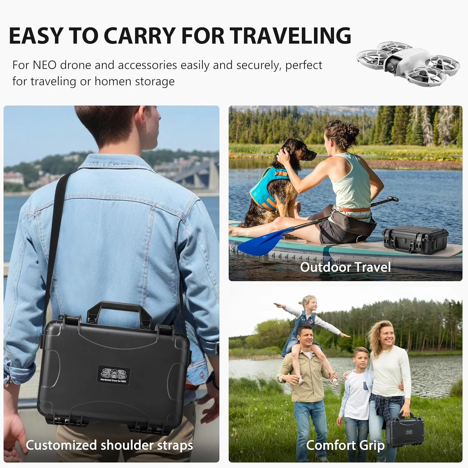 کیف حمل ضد آب STARTRC Neo مناسب برای DJI Neo Fly More Combo با ریموت کنترل RC-N3، باتری هوشمند Neo و هاب شارژ کیف حمل ضد آب STARTRC Neo مناسب برای DJI Neo Fly More Combo با ریموت کنترل RC-N3، باتری هوشمند Neo و هاب شارژ