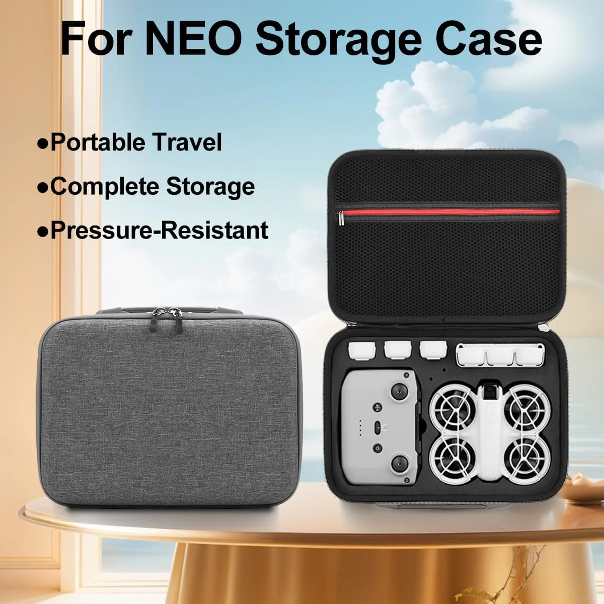 کیف سخت T Tersely برای DJI Neo، کیف حمل ضد آب و مقاوم در برابر ضربه، کیف قابل حمل و جمع و جور برای نگهداری DJI Neo و لوازم جانبی مناسب برای سفر و فضای باز