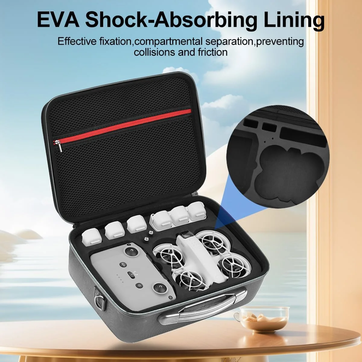 کیف سخت T Tersely برای DJI Neo، کیف حمل ضد آب و مقاوم در برابر ضربه، کیف قابل حمل و جمع و جور برای نگهداری DJI Neo و لوازم جانبی مناسب برای سفر و فضای باز