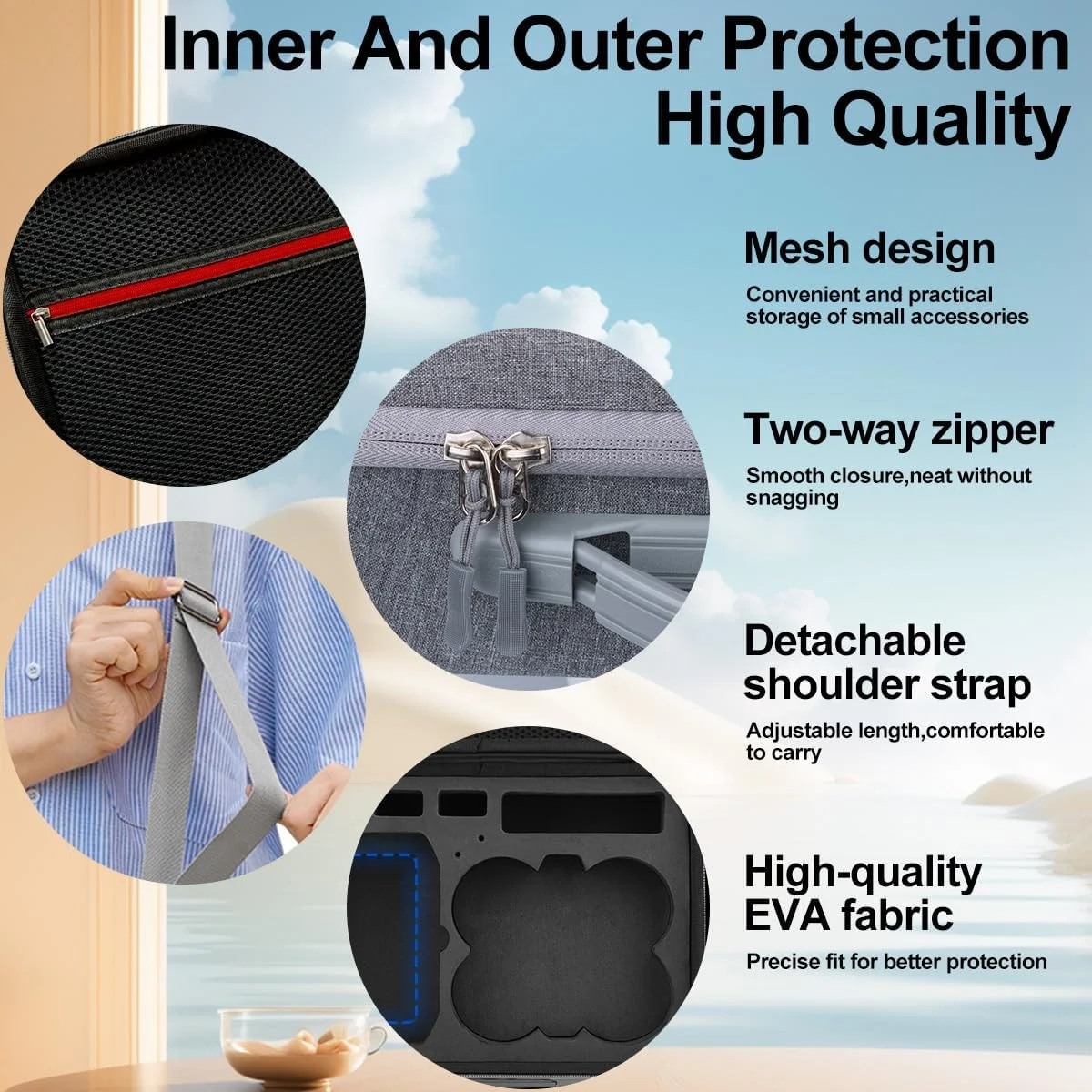 کیف سخت T Tersely برای DJI Neo، کیف حمل ضد آب و مقاوم در برابر ضربه، کیف قابل حمل و جمع و جور برای نگهداری DJI Neo و لوازم جانبی مناسب برای سفر و فضای باز