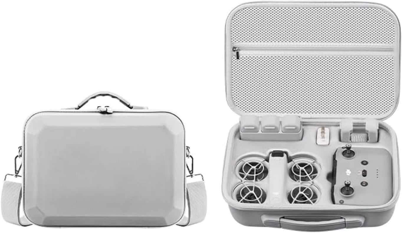 کیف نگهداری Skeido برای لوازم جانبی پهپاد DJI NEO، کیف مسافرتی سخت با بند شانه ای مناسب برای DJI Neo Fly More Combo (خاکستری)